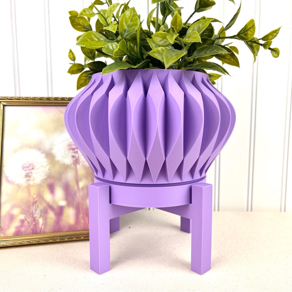 Sevi Indoor Planter Pot w/ Drainage Hole and Drip Tray, Houseplants